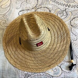 Quiksilver Straw Hat with Black Drawstring